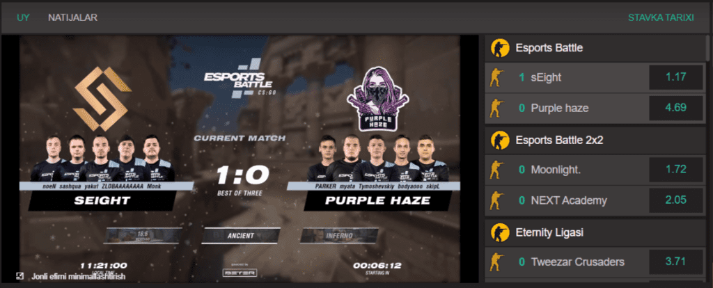 pin up bet eSport