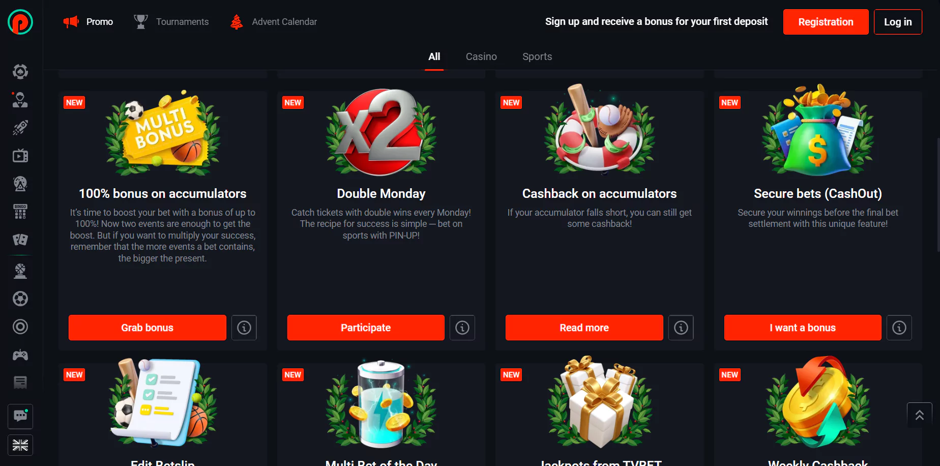 pin up casino bonuses and tournaments