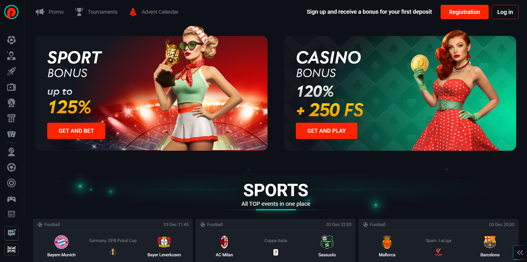 Pin-Up casino бонусы