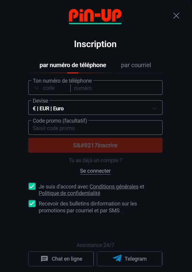 pin up login